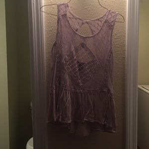 Rue 21 Purple High Low Lacey blouse😍